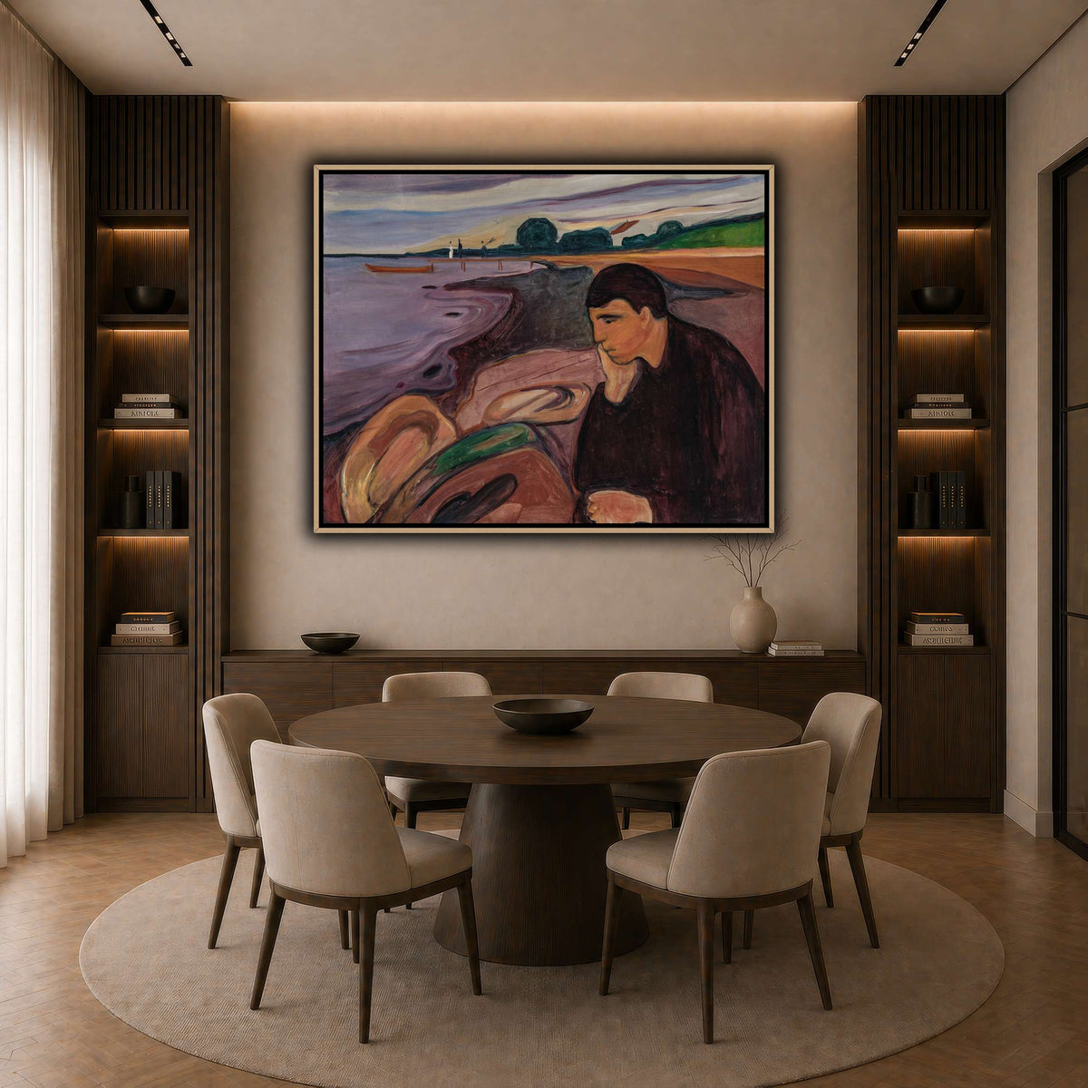 Edvard_Munch_-_Melancholy_ dark neutral-dining room