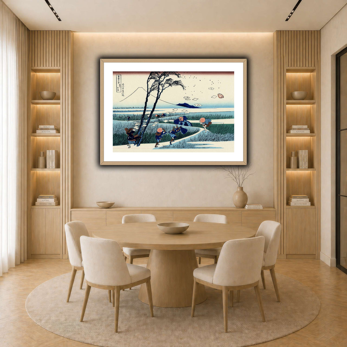 Ejiri_in_the_Suruga_province_Katsushika Hokusai  light neutral-dining room