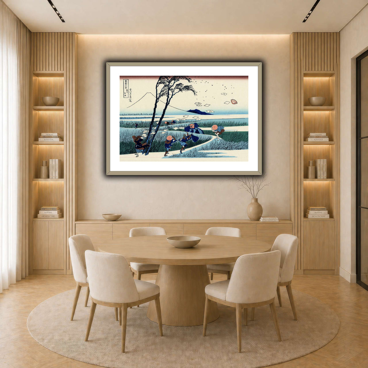 Ejiri_in_the_Suruga_province_Katsushika Hokusai  light neutral-dining room
