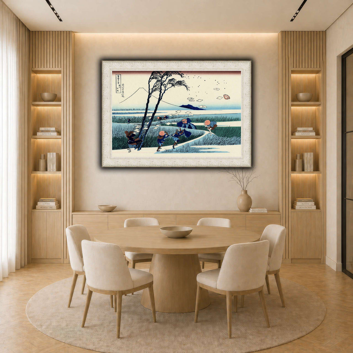 Ejiri_in_the_Suruga_province_Katsushika Hokusai  light neutral-dining room