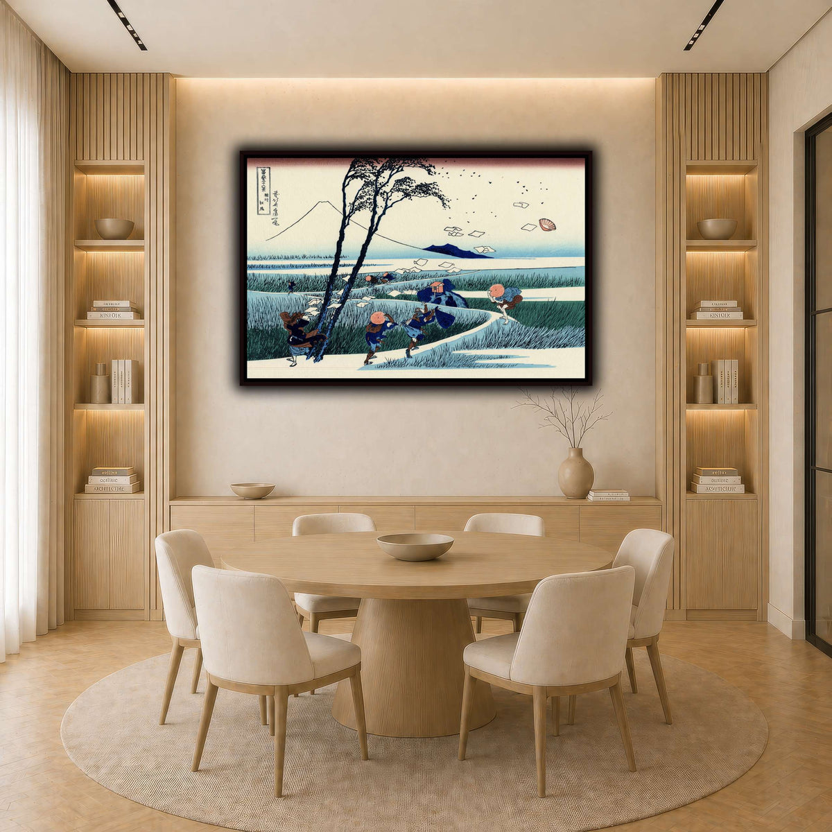 Ejiri_in_the_Suruga_province_Katsushika Hokusai  light neutral-dining room