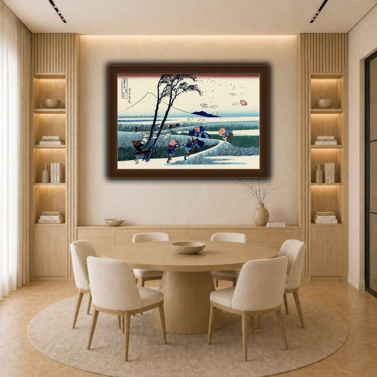 Ejiri_in_the_Suruga_province_Katsushika Hokusai  light neutral-dining room