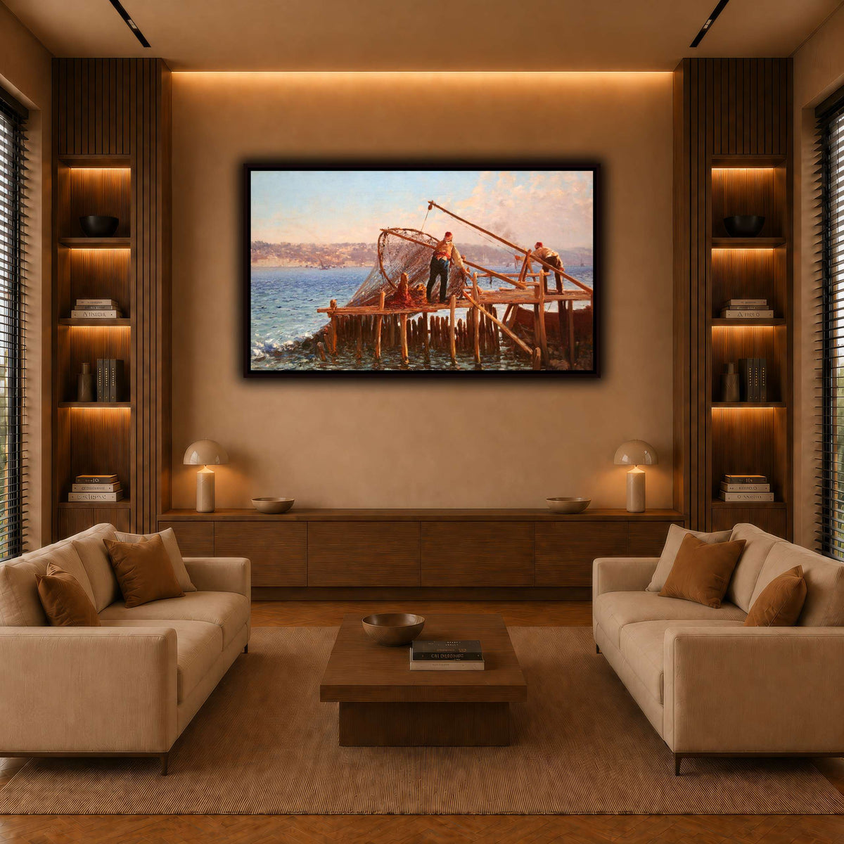 Fishermen_Bringing_in_the_Catch_Fausto_Zonaro warm-living-room