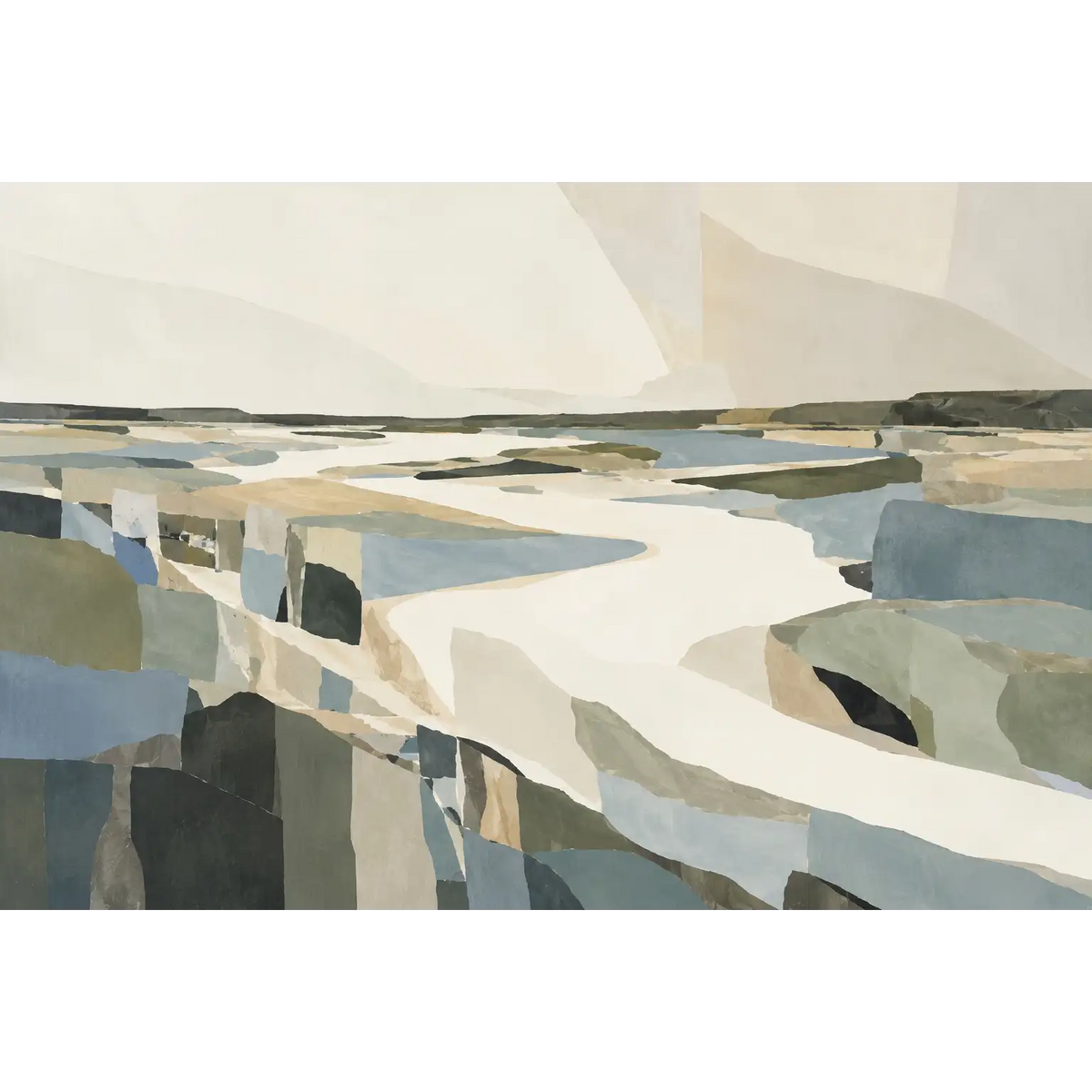 Fragmented estuary in mineral tones-1