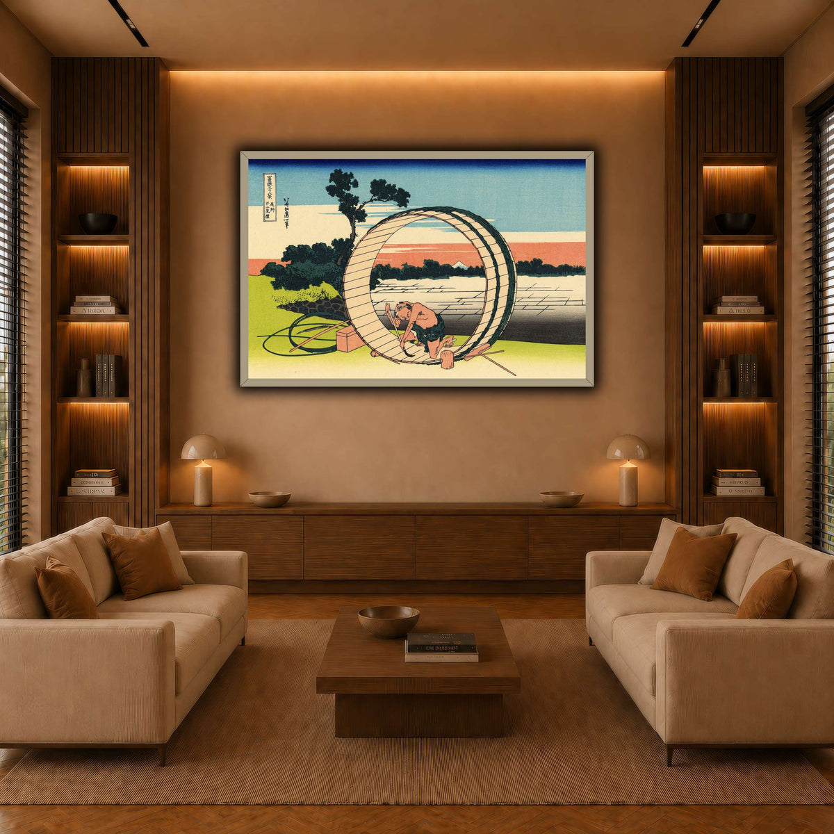 Fujimi_Fuji_view_field_in_the_Owari_province_Katsushika Hokusai  warm-living-room
