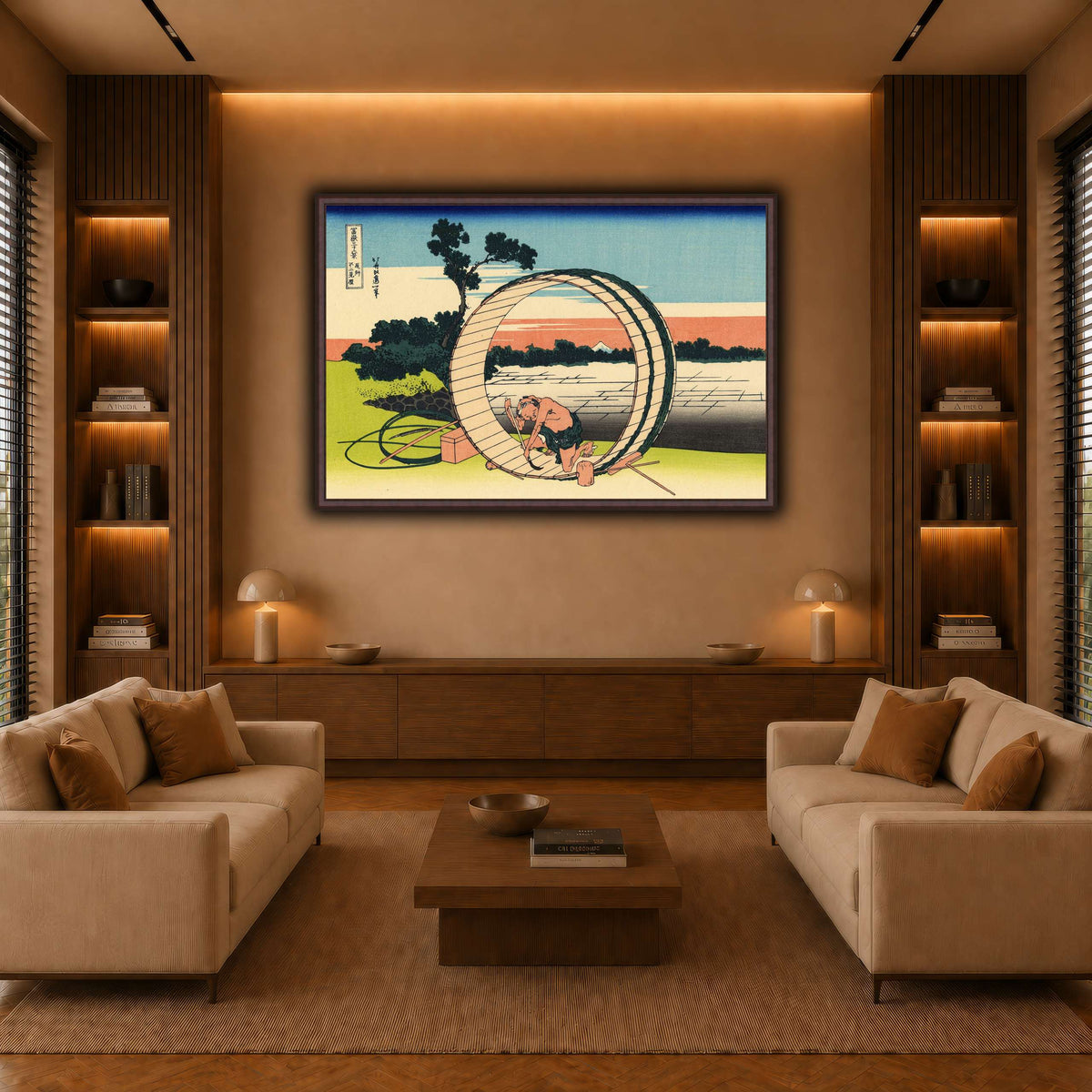 Fujimi_Fuji_view_field_in_the_Owari_province_Katsushika Hokusai  warm-living-room