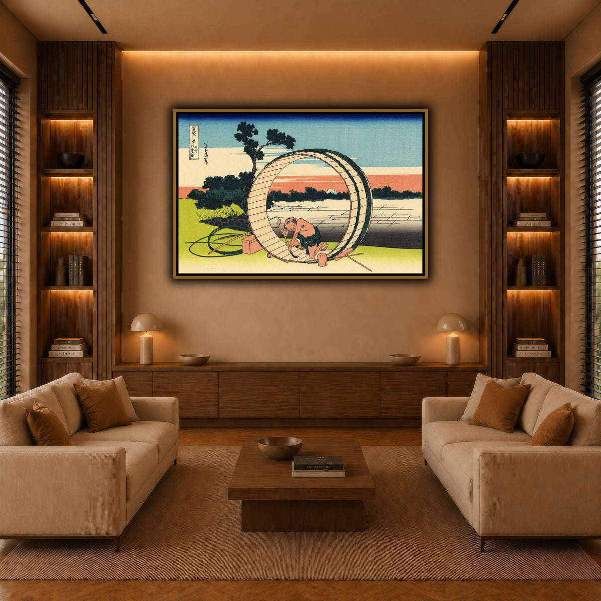Fujimi_Fuji_view_field_in_the_Owari_province_Katsushika Hokusai  warm-living-room