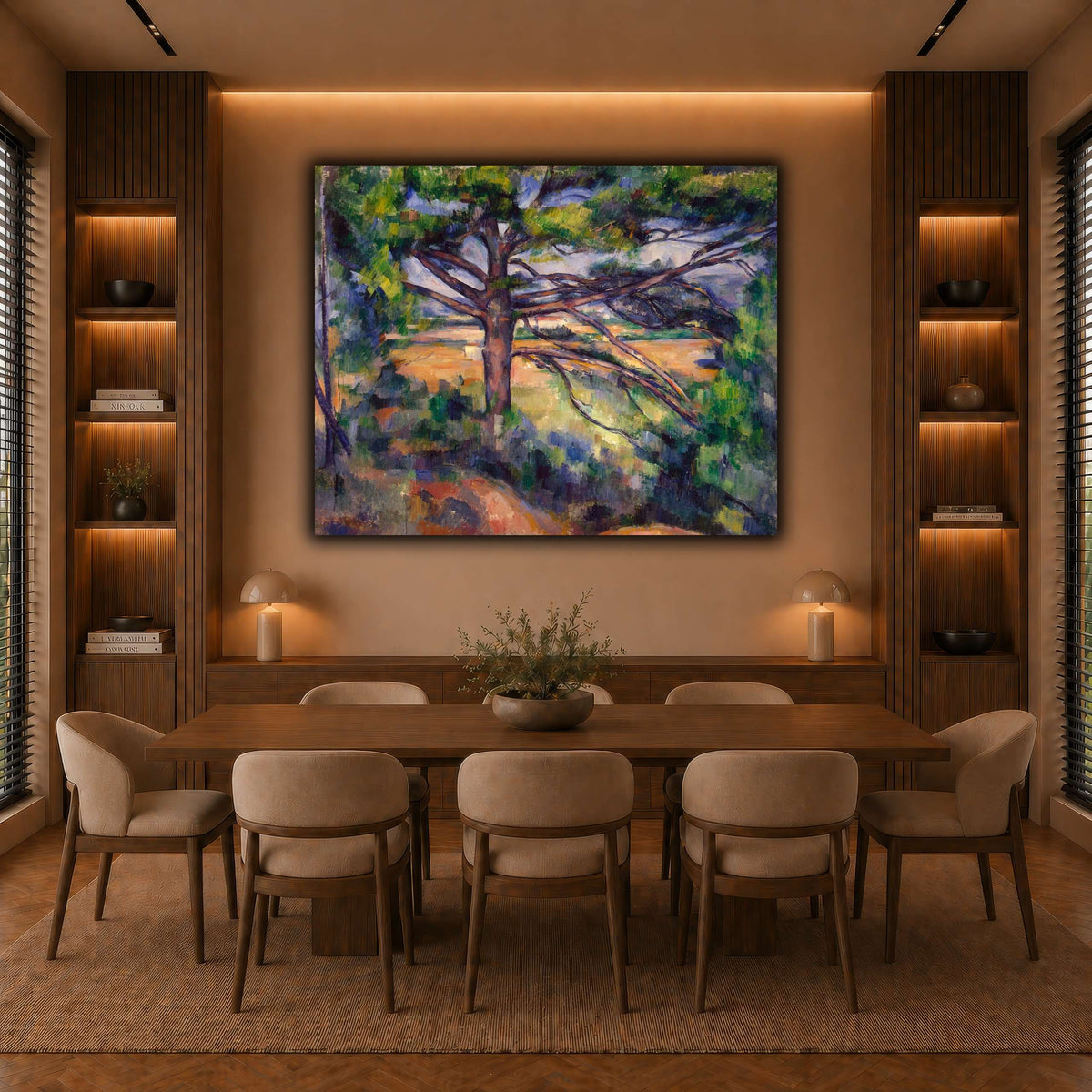 Grand_pin_et_terres_rouges_Paul_Cezanne warm-dining room