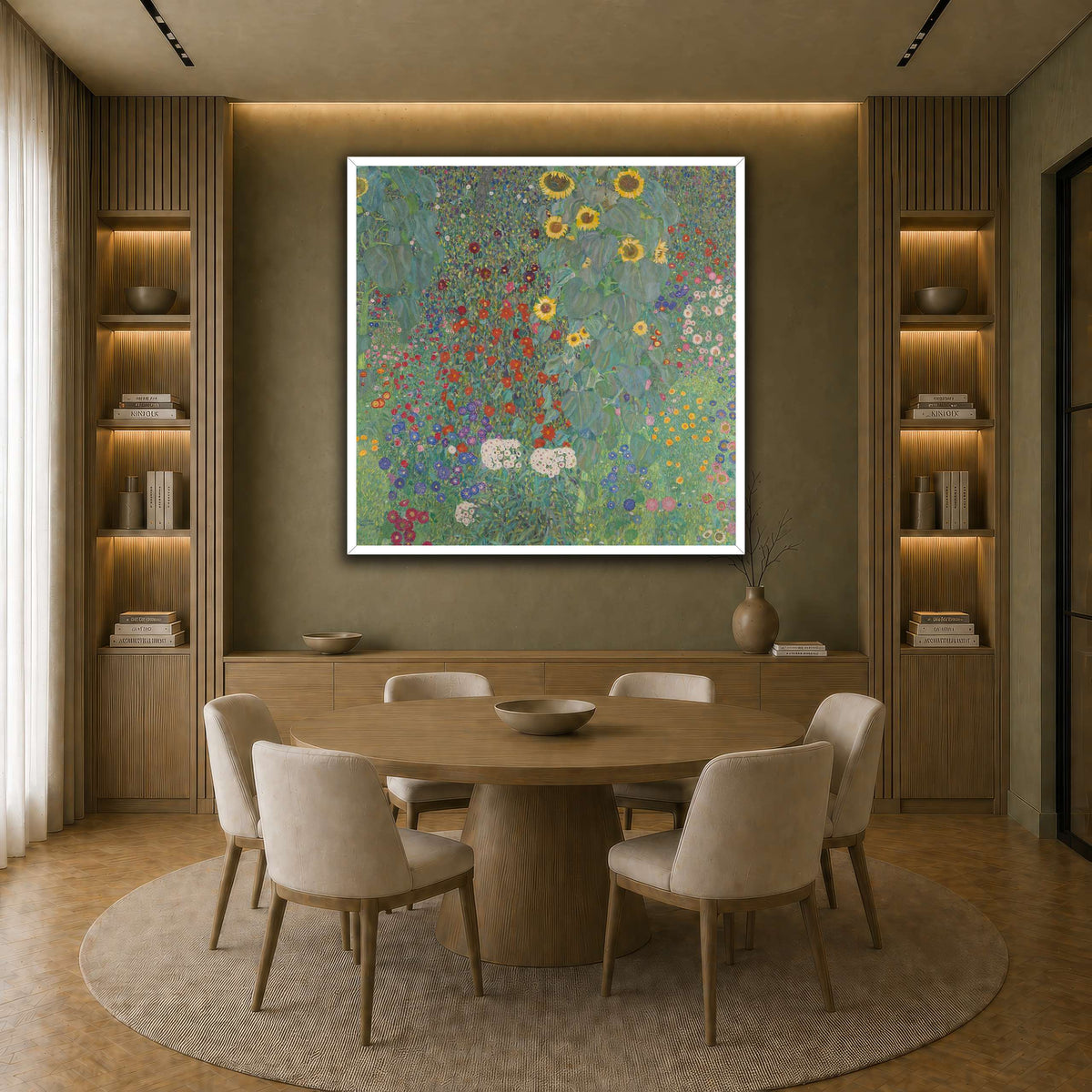Gustav_Klimt,_1907,_Farm_Garden_with_Sunflower earth-dining room