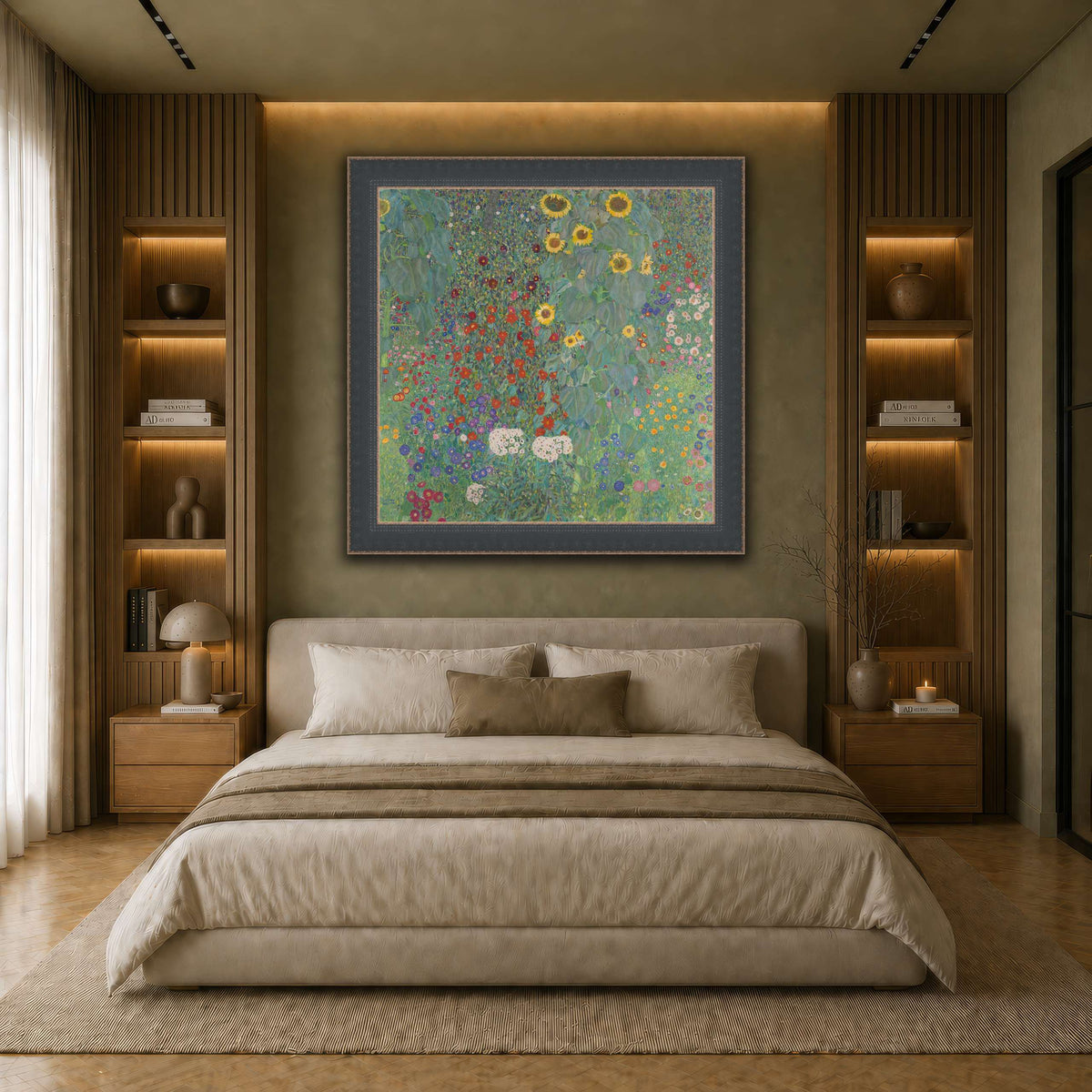 Gustav_Klimt,_1907,_Farm_Garden_with_Sunflower earth-bedroom