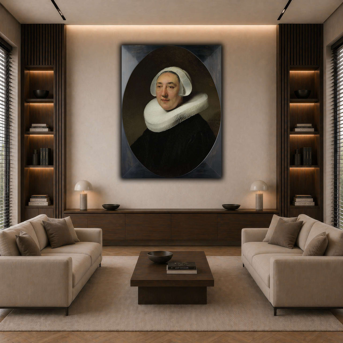 Haesje_v.Cleyburg_1634_Rembrandt-van-Rijn dark neutral-living room