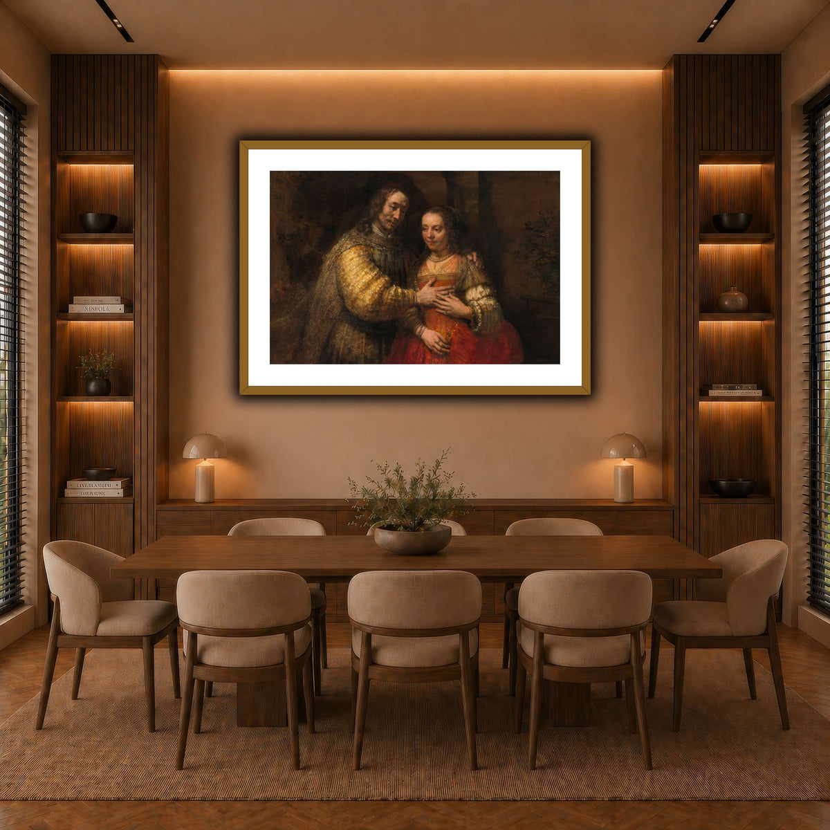 Isaac-and-Rebecca-Known-as-The-Jewish-Bride_Rembrandt-van-Rijn warm-dining room