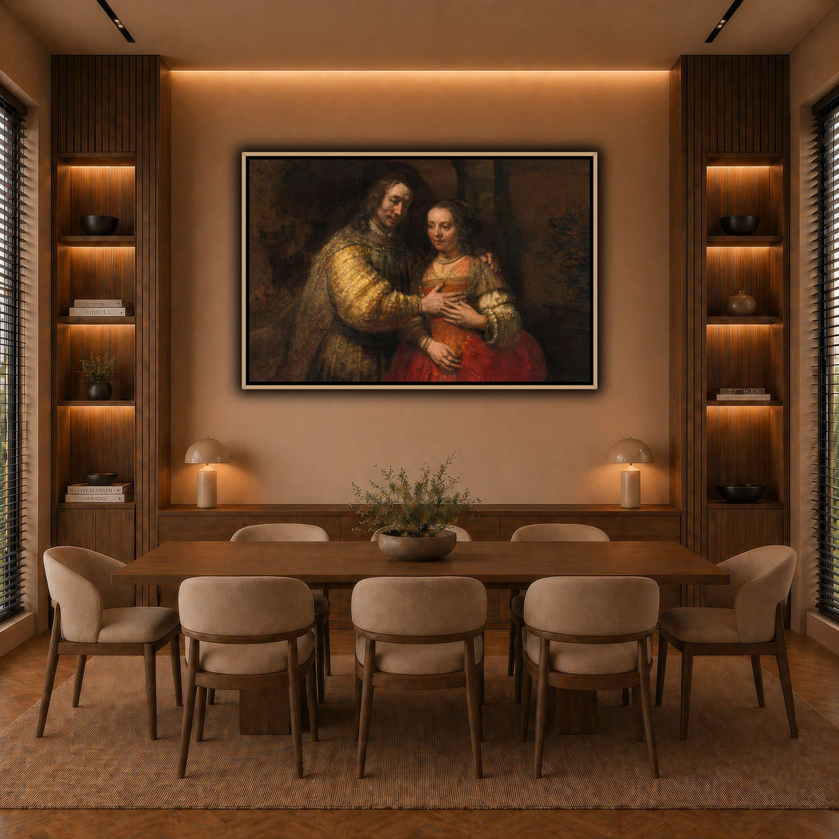 Isaac-and-Rebecca-Known-as-The-Jewish-Bride_Rembrandt-van-Rijn warm-dining room