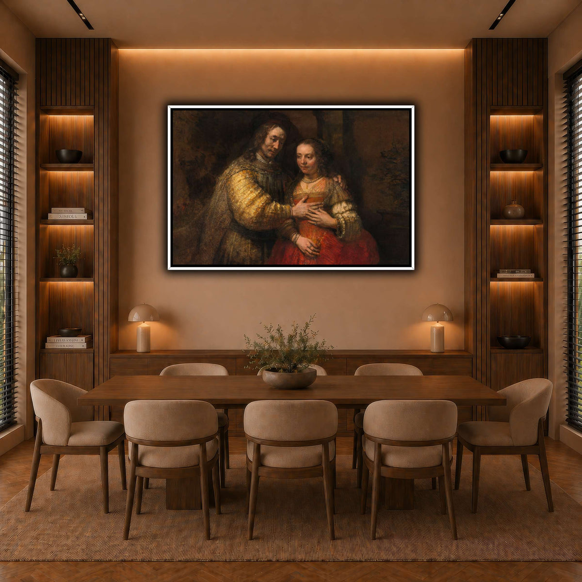 Isaac-and-Rebecca-Known-as-The-Jewish-Bride_Rembrandt-van-Rijn warm-dining room