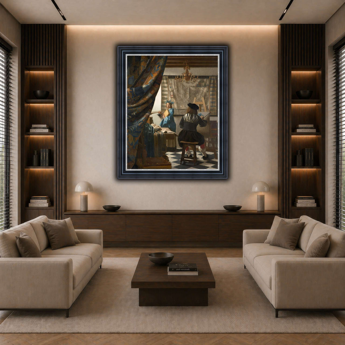 Jan_Vermeer_-_The_Art_of_Painting_ dark neutral-living room