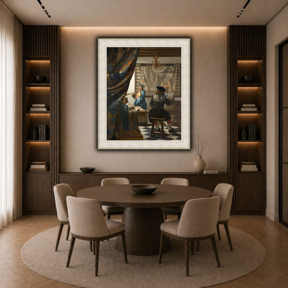 Jan_Vermeer_-_The_Art_of_Painting_ dark neutral-dining room