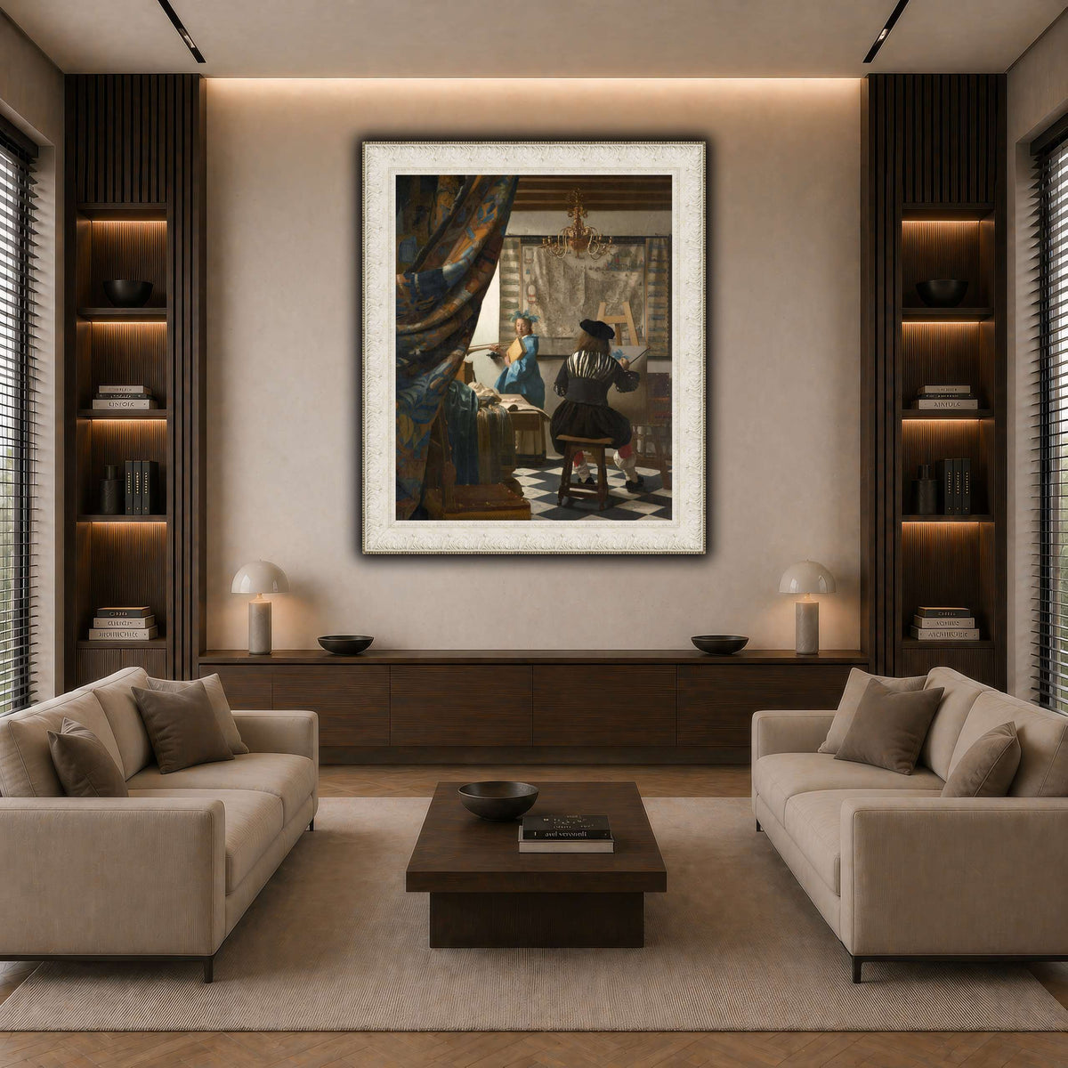 Jan_Vermeer_-_The_Art_of_Painting_ dark neutral-living room