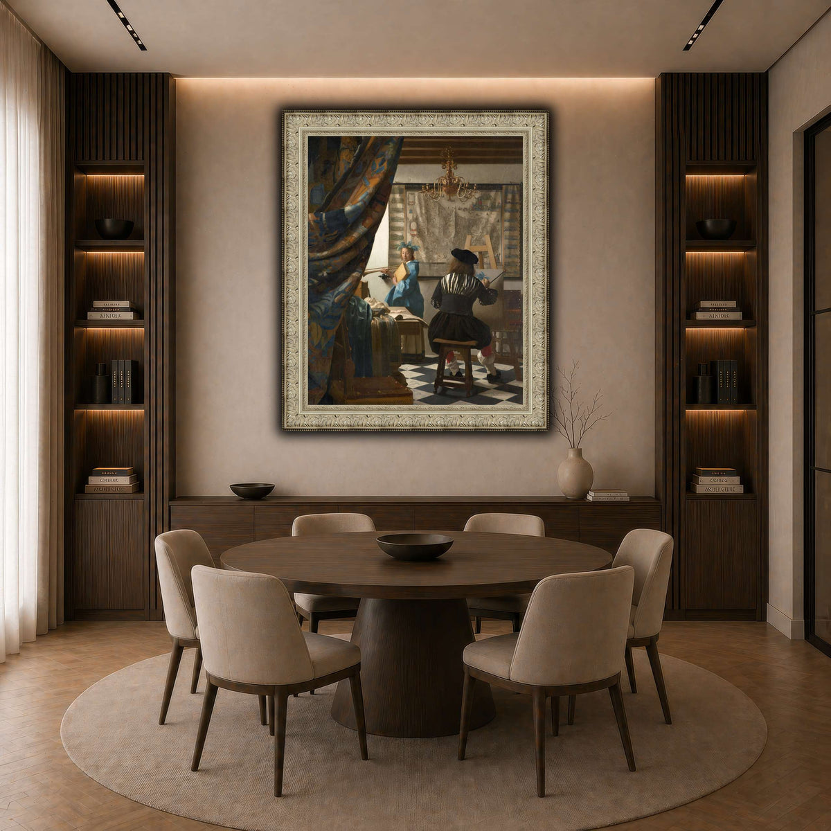 Jan_Vermeer_-_The_Art_of_Painting_ dark neutral-dining room