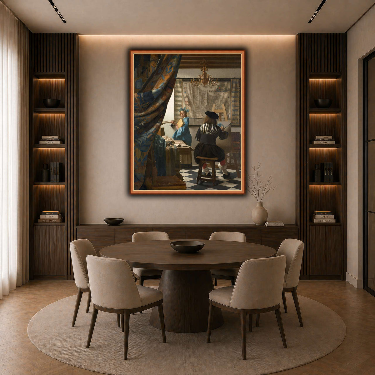 Jan_Vermeer_-_The_Art_of_Painting_ dark neutral-dining room