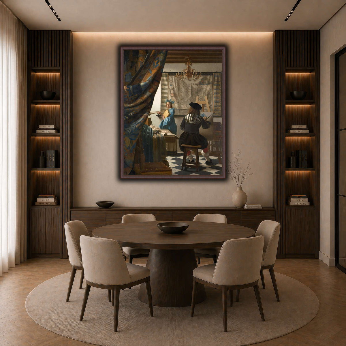 Jan_Vermeer_-_The_Art_of_Painting_ dark neutral-dining room