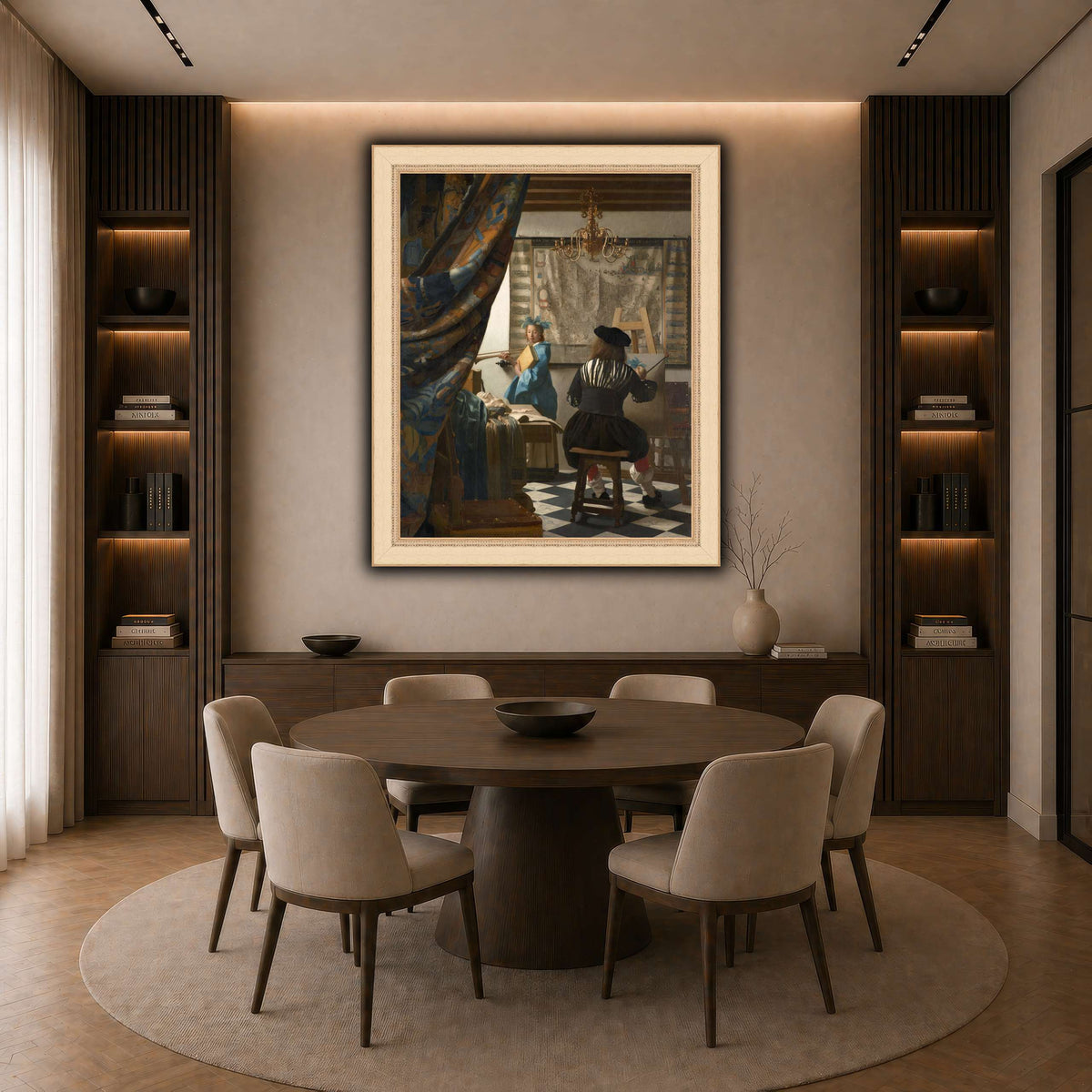 Jan_Vermeer_-_The_Art_of_Painting_ dark neutral-dining room