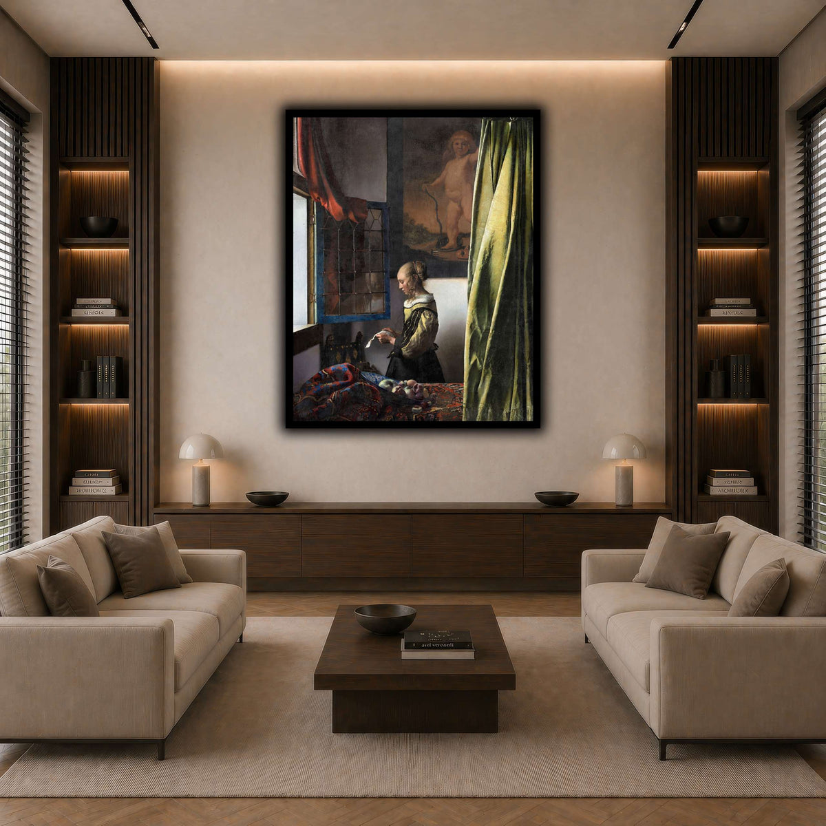 Jan_Vermeer_van_Delft_-_Brieflezend_meisje_bij_het_venster_ dark neutral-living room