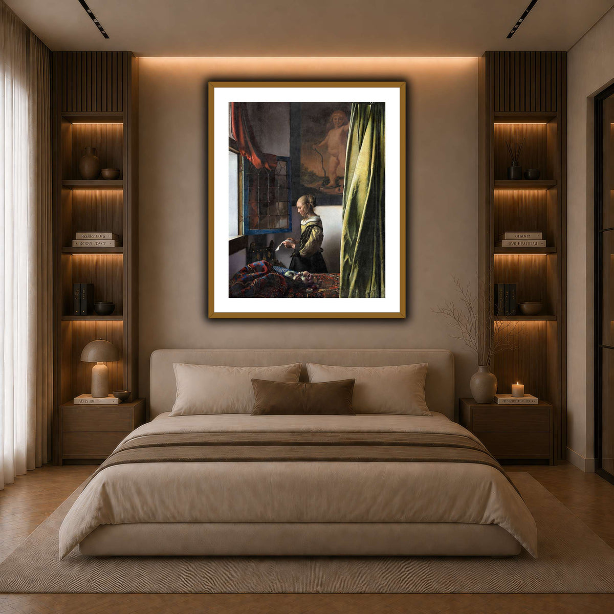 Jan_Vermeer_van_Delft_-_Brieflezend_meisje_bij_het_venster_ dark neutral-bedroom