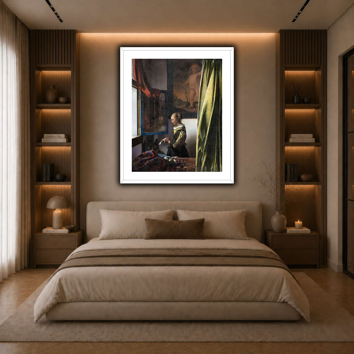 Jan_Vermeer_van_Delft_-_Brieflezend_meisje_bij_het_venster_ dark neutral-bedroom