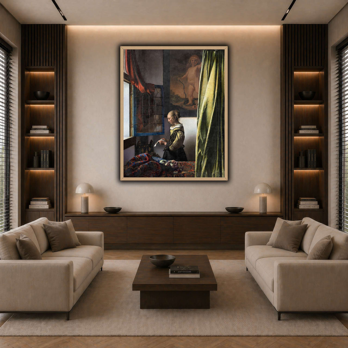 Jan_Vermeer_van_Delft_-_Brieflezend_meisje_bij_het_venster_ dark neutral-living room