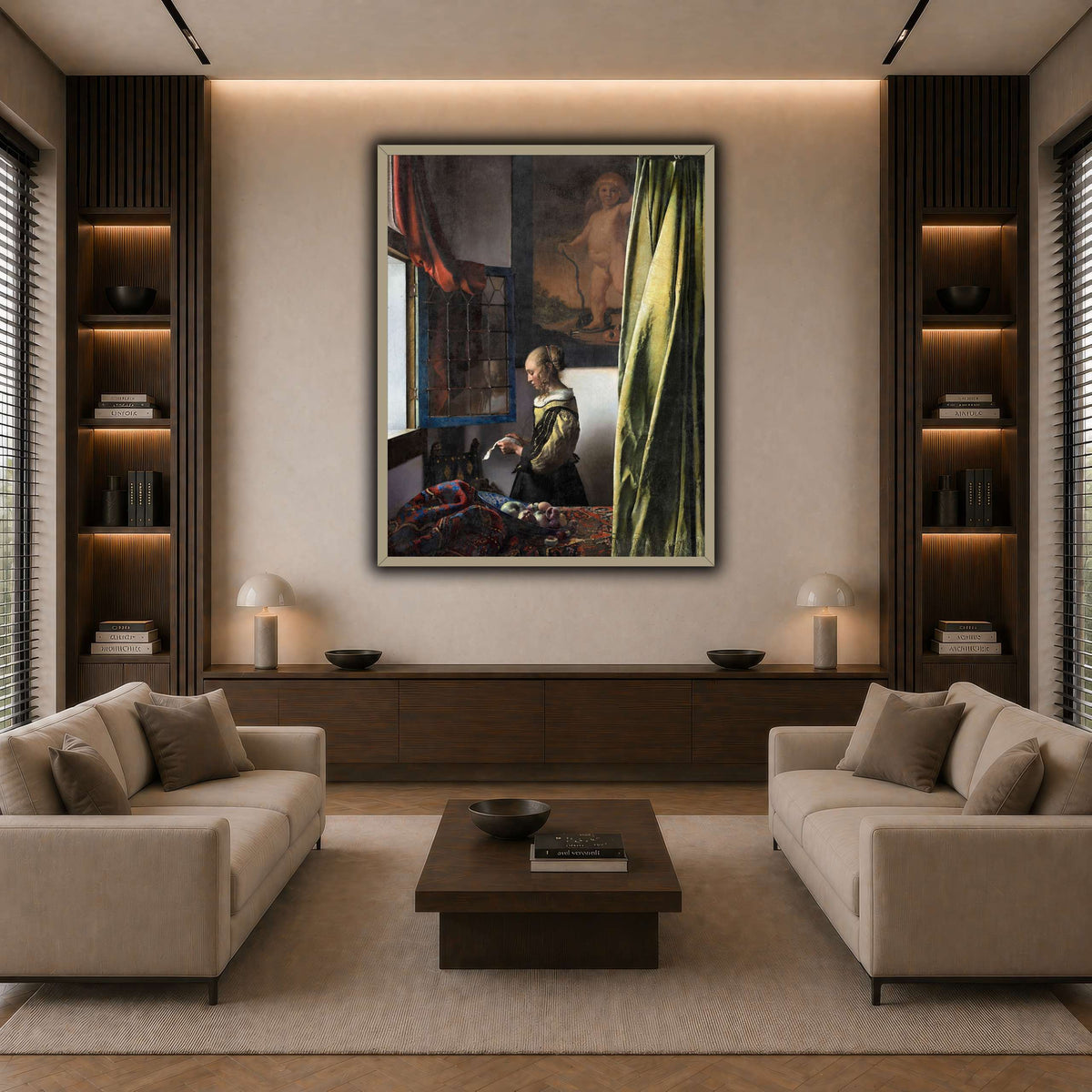 Jan_Vermeer_van_Delft_-_Brieflezend_meisje_bij_het_venster_ dark neutral-living room