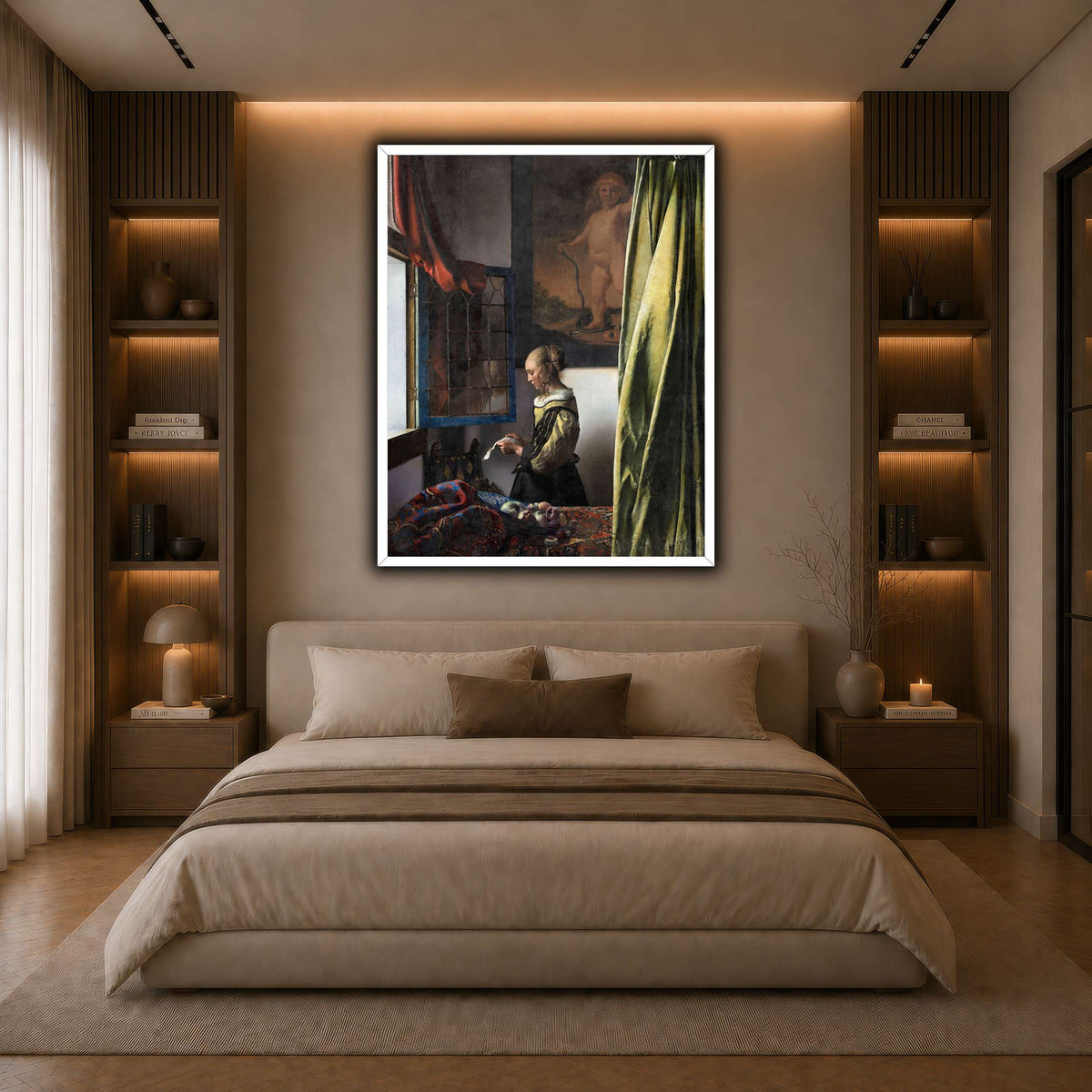 Jan_Vermeer_van_Delft_-_Brieflezend_meisje_bij_het_venster_ dark neutral-bedroom