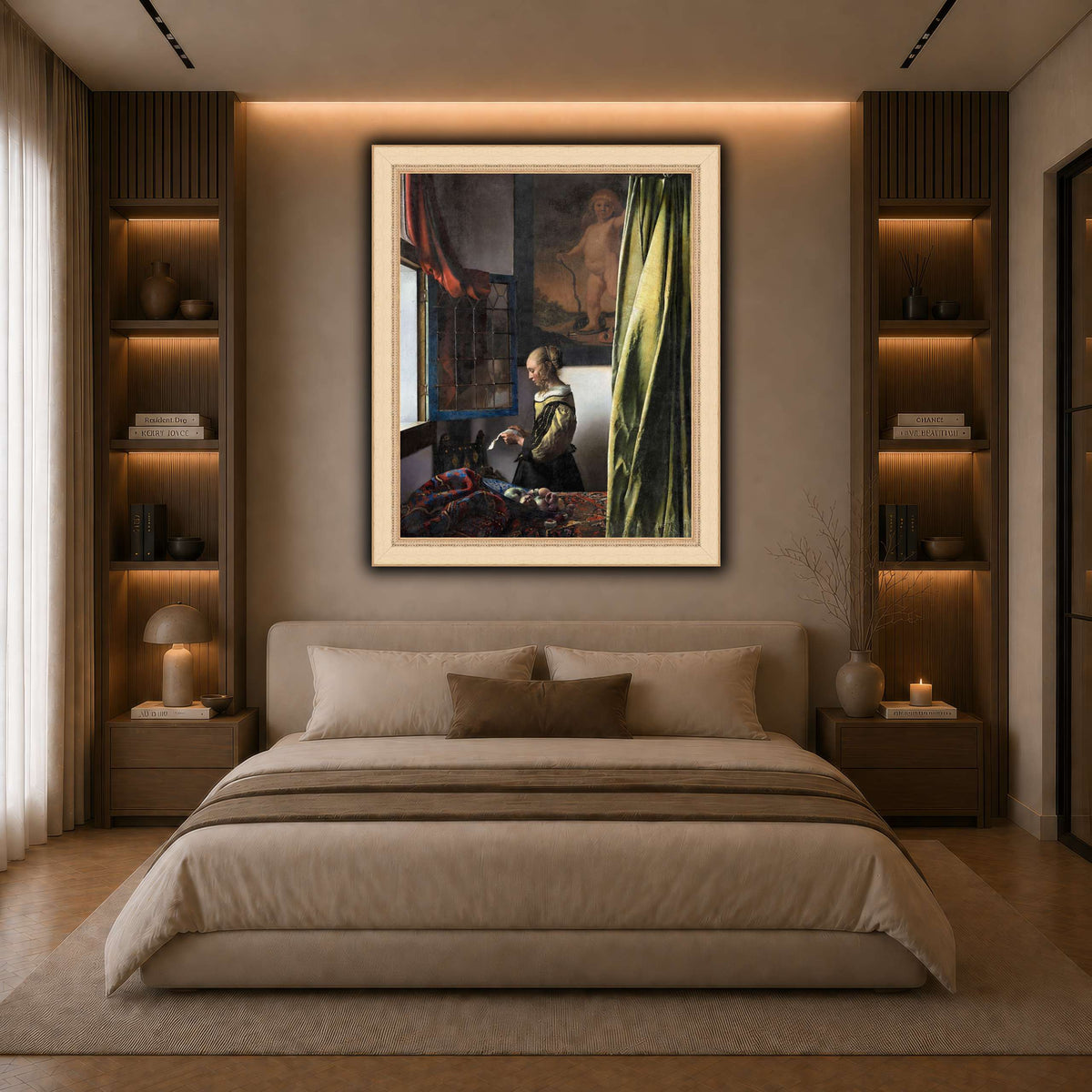Jan_Vermeer_van_Delft_-_Brieflezend_meisje_bij_het_venster_ dark neutral-bedroom