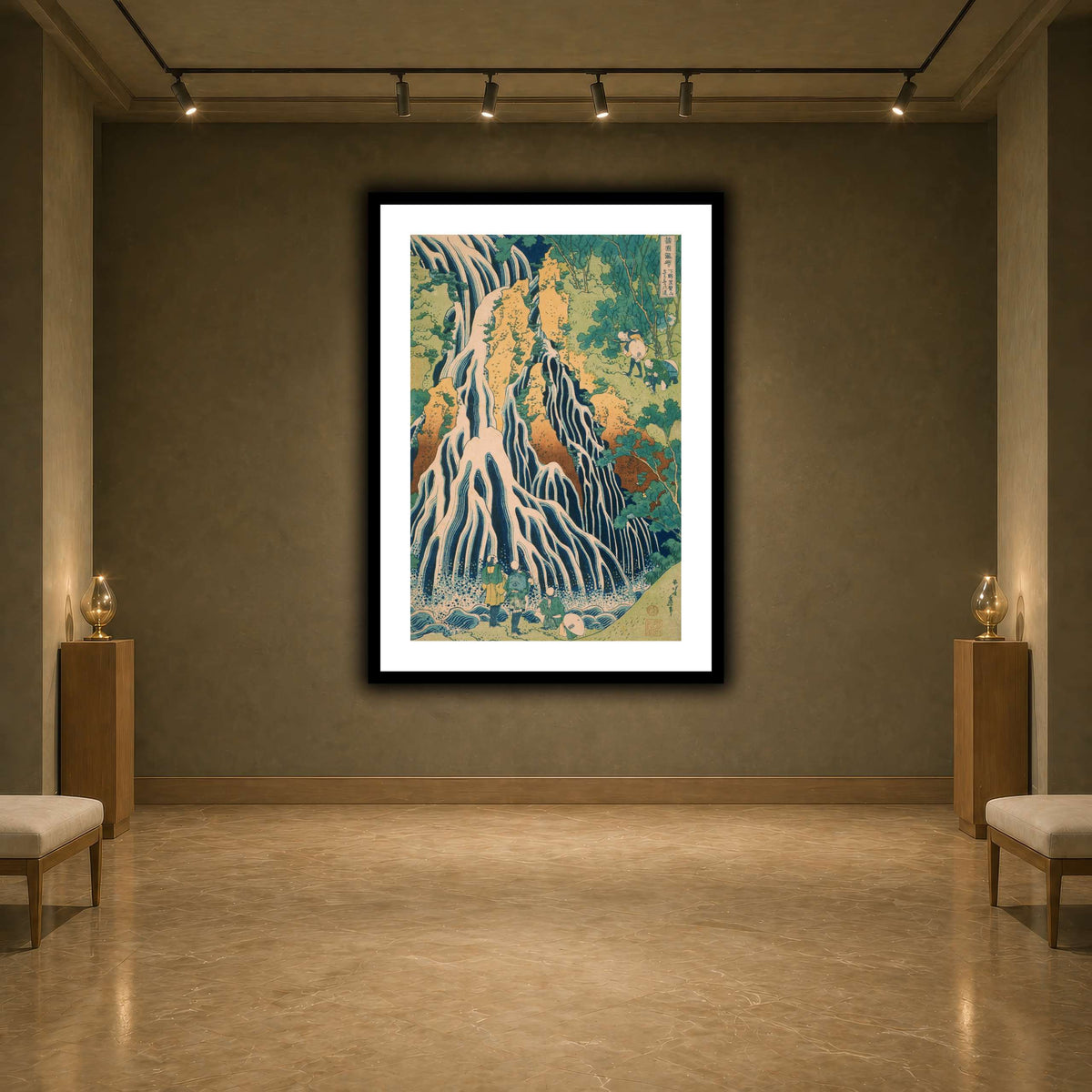 Japanese_-_Pilgrims_at_Kirifuri_Waterfall_on_Mount_Kuroka_Katsushika Hokusai  earth-agallery
