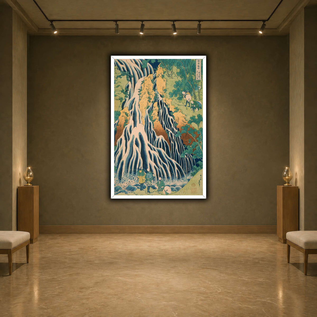 Japanese_-_Pilgrims_at_Kirifuri_Waterfall_on_Mount_Kuroka_Katsushika Hokusai  earth-agallery