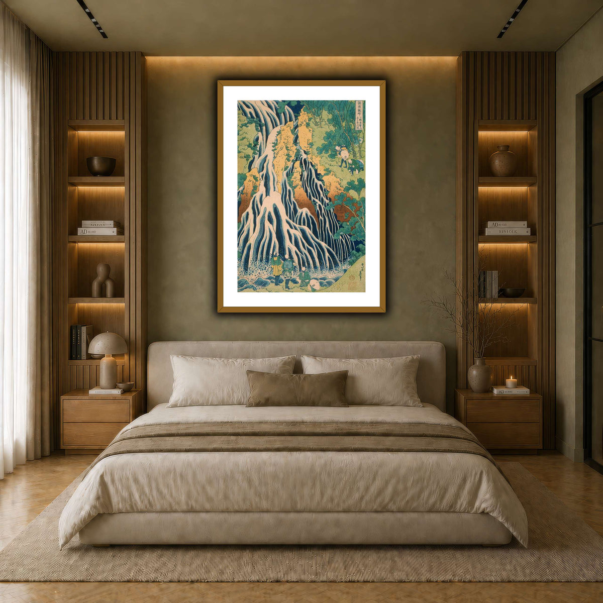 Japanese_-_Pilgrims_at_Kirifuri_Waterfall_on_Mount_Kuroka_Katsushika Hokusai  earth-bedroom