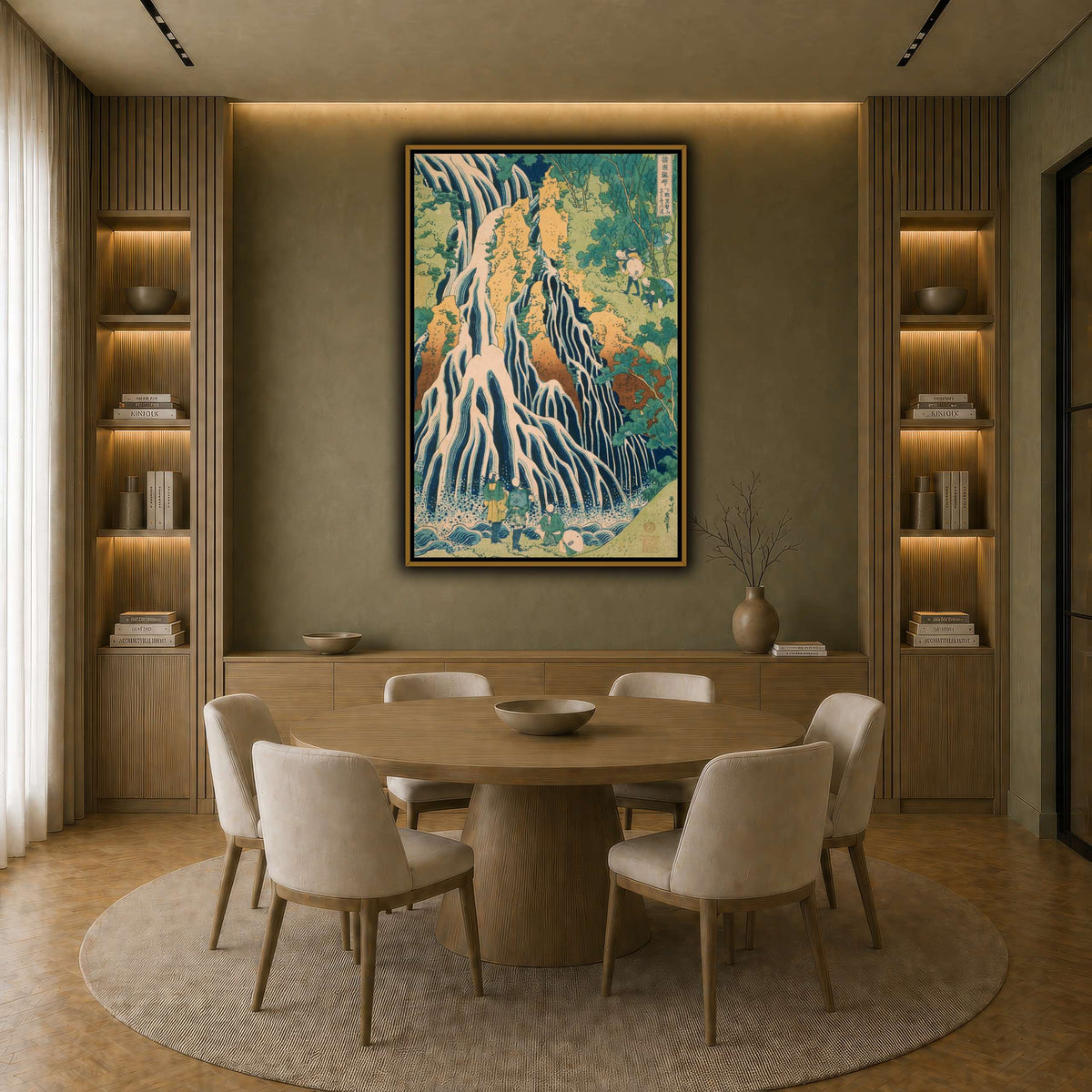 Japanese_-_Pilgrims_at_Kirifuri_Waterfall_on_Mount_Kuroka_Katsushika Hokusai  earth-dining room