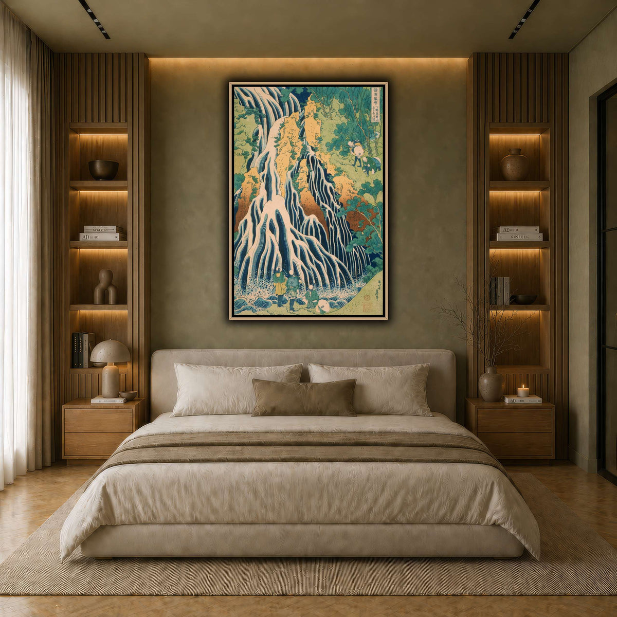 Japanese_-_Pilgrims_at_Kirifuri_Waterfall_on_Mount_Kuroka_Katsushika Hokusai  earth-bedroom
