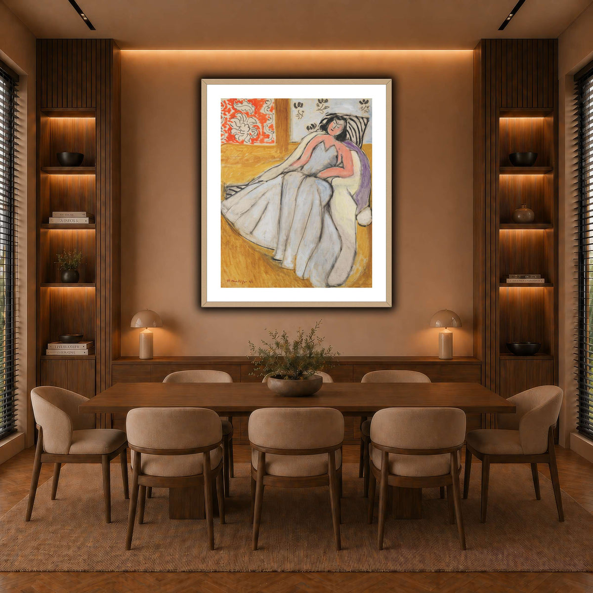 Jeune_Femme_à_la_pelisse_blanche_Henri_Matisse warm-dining room