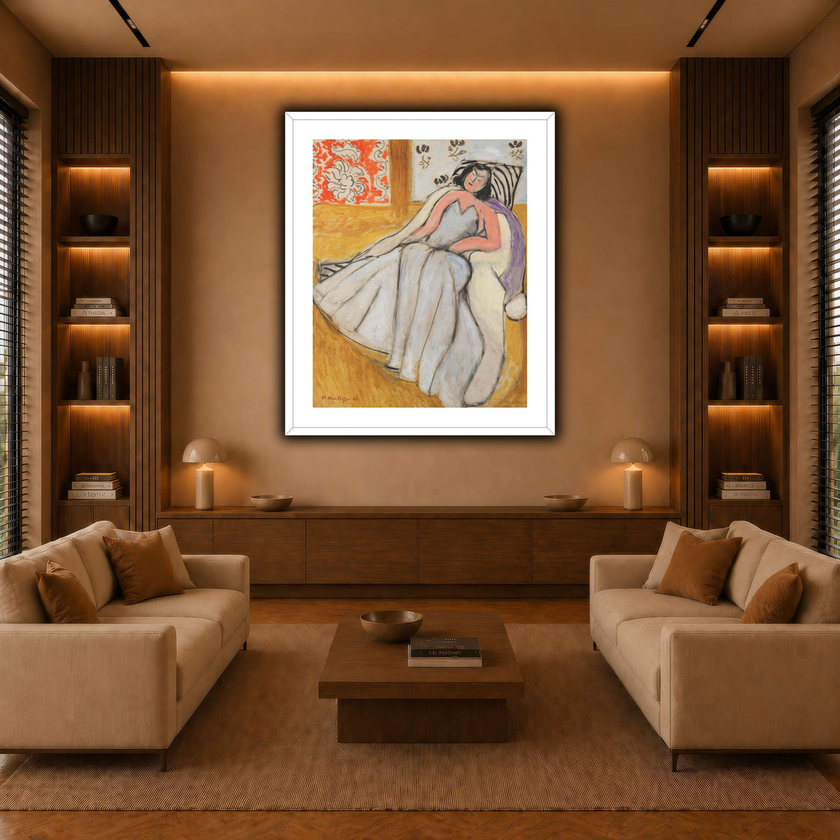 Jeune_Femme_à_la_pelisse_blanche_Henri_Matisse warm-living-room