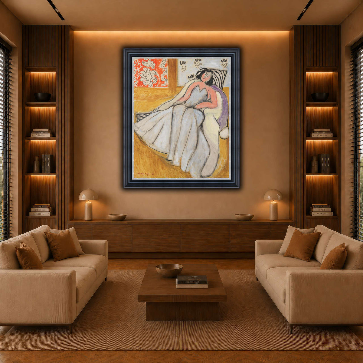 Jeune_Femme_à_la_pelisse_blanche_Henri_Matisse warm-living-room