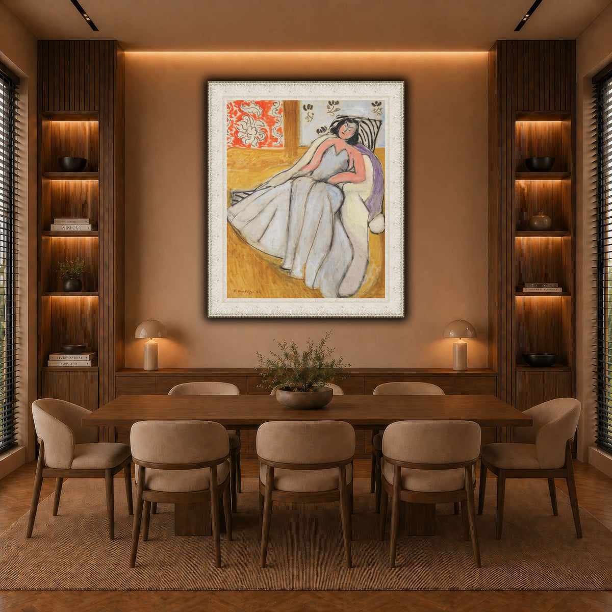 Jeune_Femme_à_la_pelisse_blanche_Henri_Matisse warm-dining room