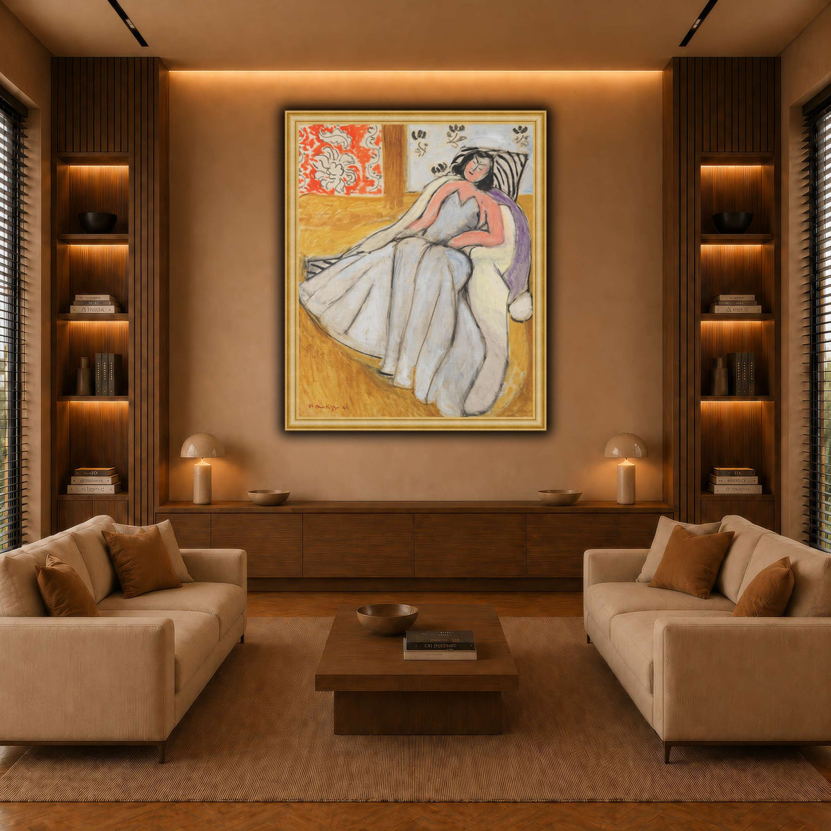 Jeune_Femme_à_la_pelisse_blanche_Henri_Matisse warm-living-room