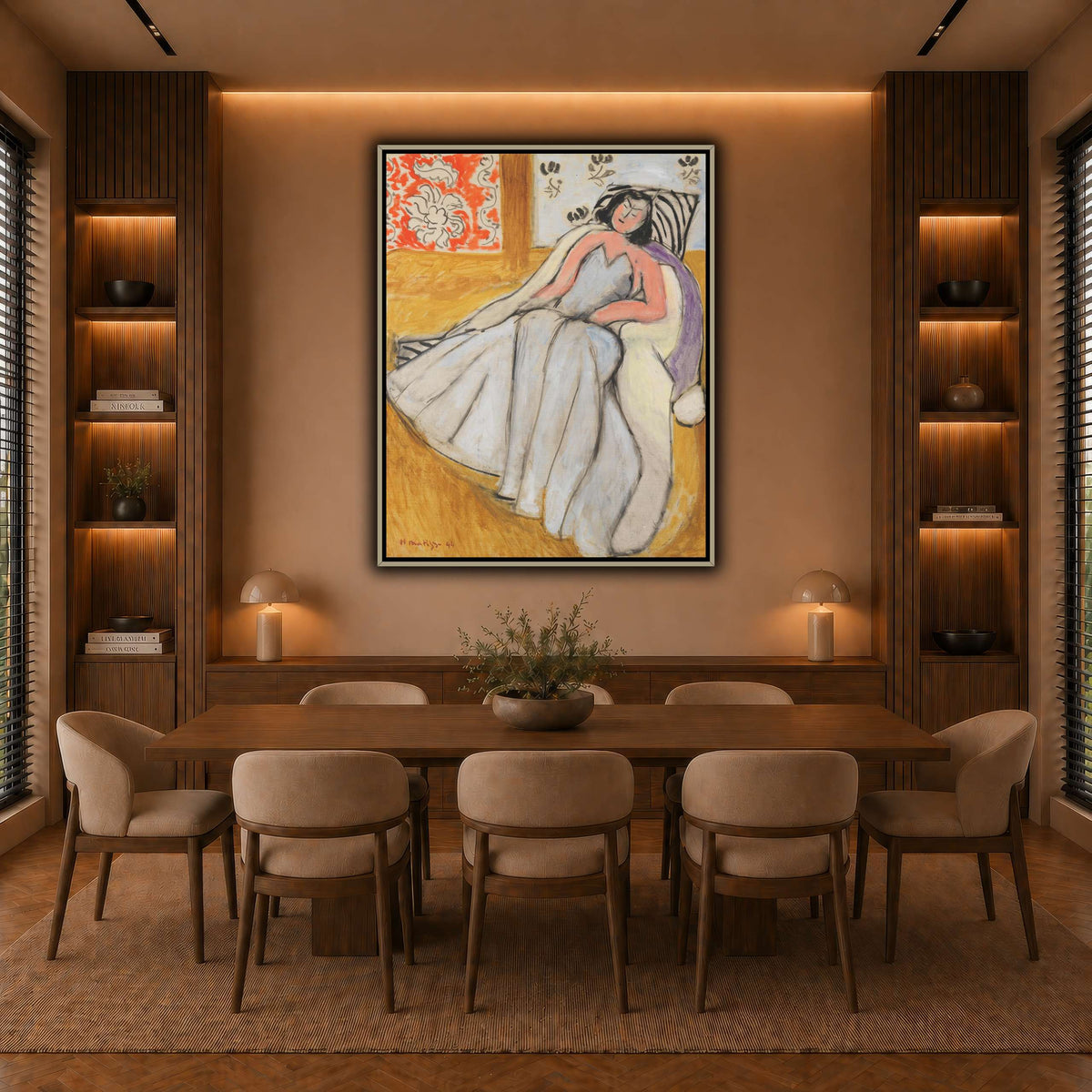 Jeune_Femme_à_la_pelisse_blanche_Henri_Matisse warm-dining room