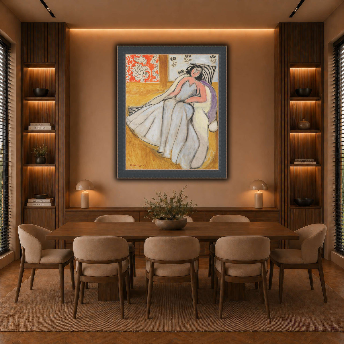 Jeune_Femme_à_la_pelisse_blanche_Henri_Matisse warm-dining room