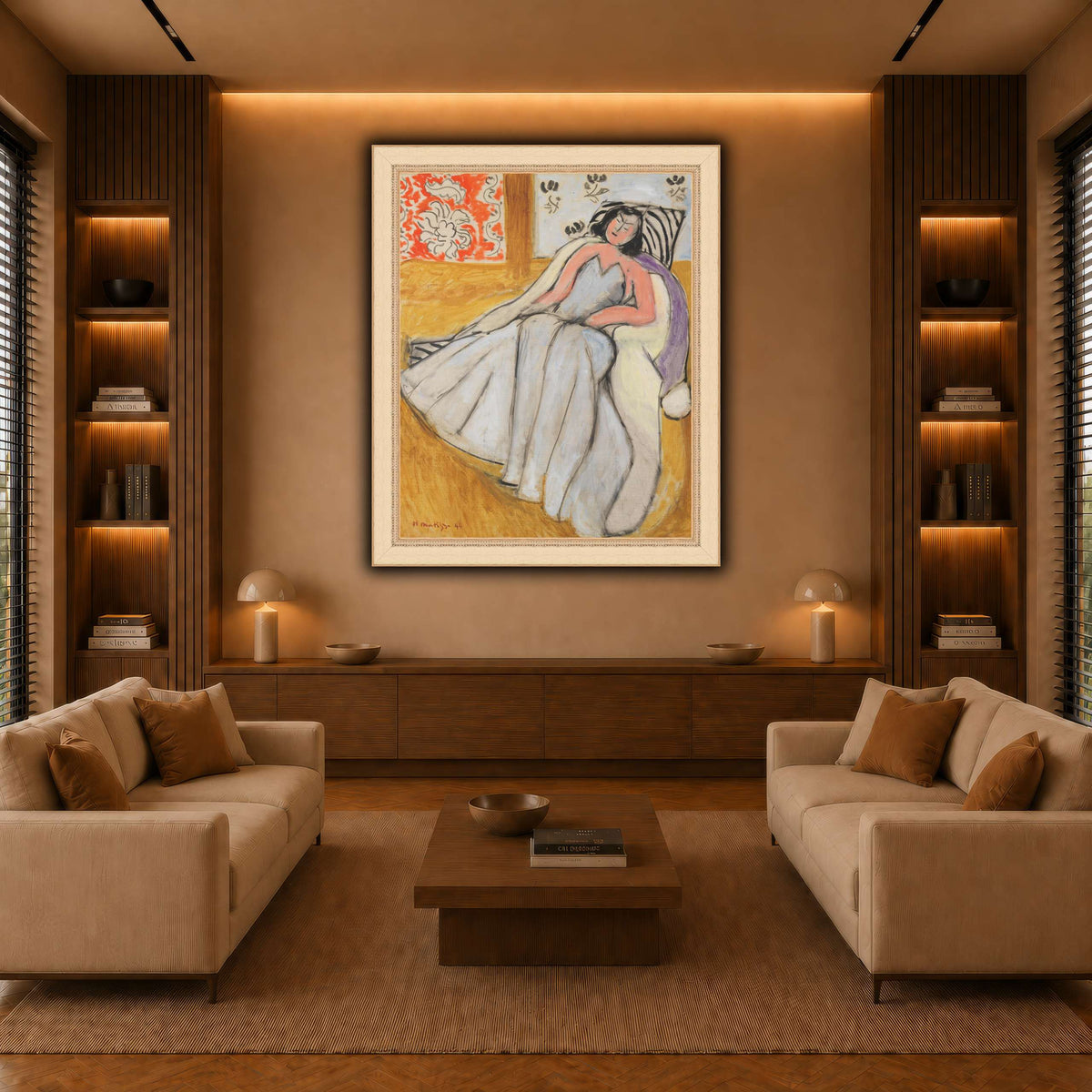 Jeune_Femme_à_la_pelisse_blanche_Henri_Matisse warm-living-room