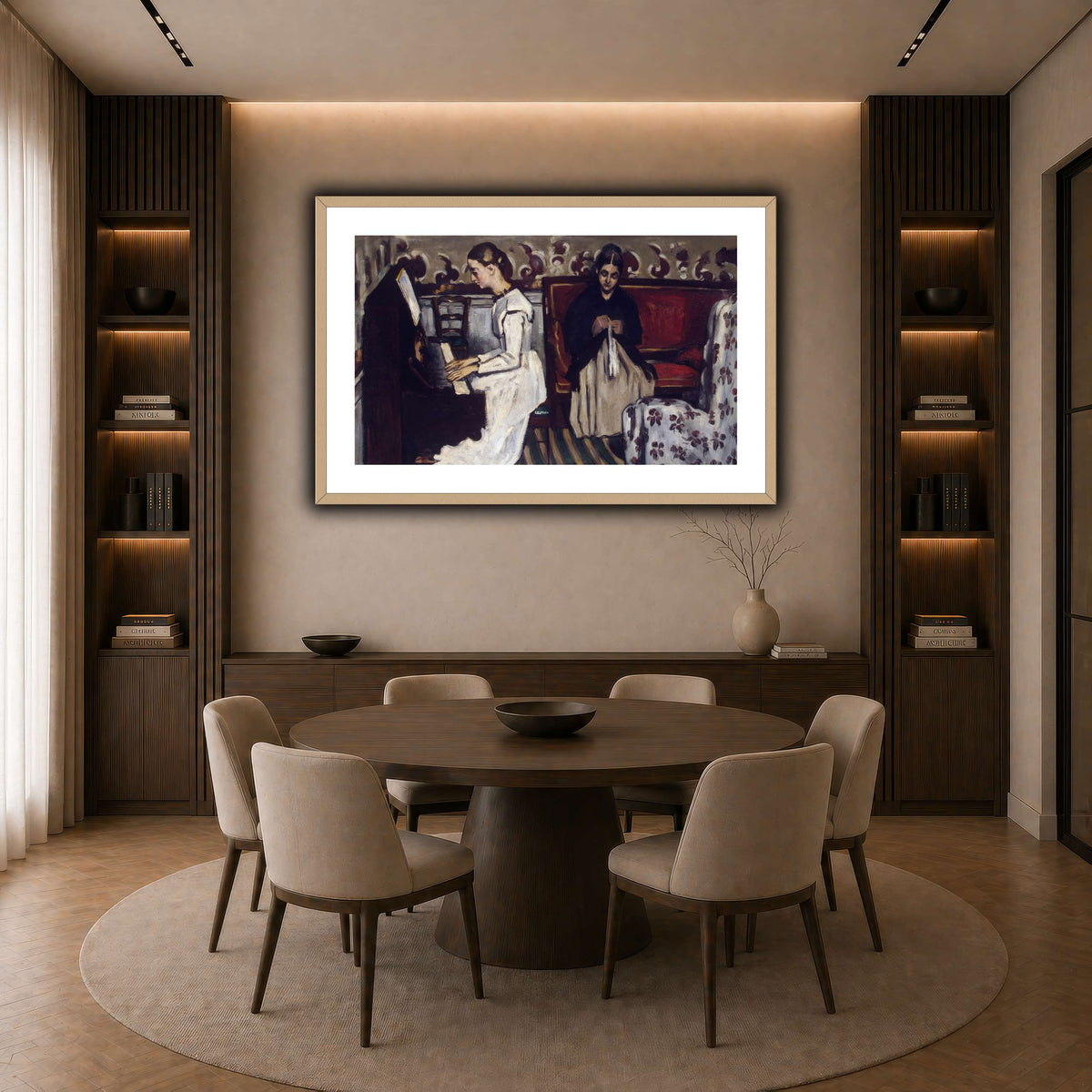 Jeune_Fille_au_piano_Paul_Cezanne dark neutral-dining room