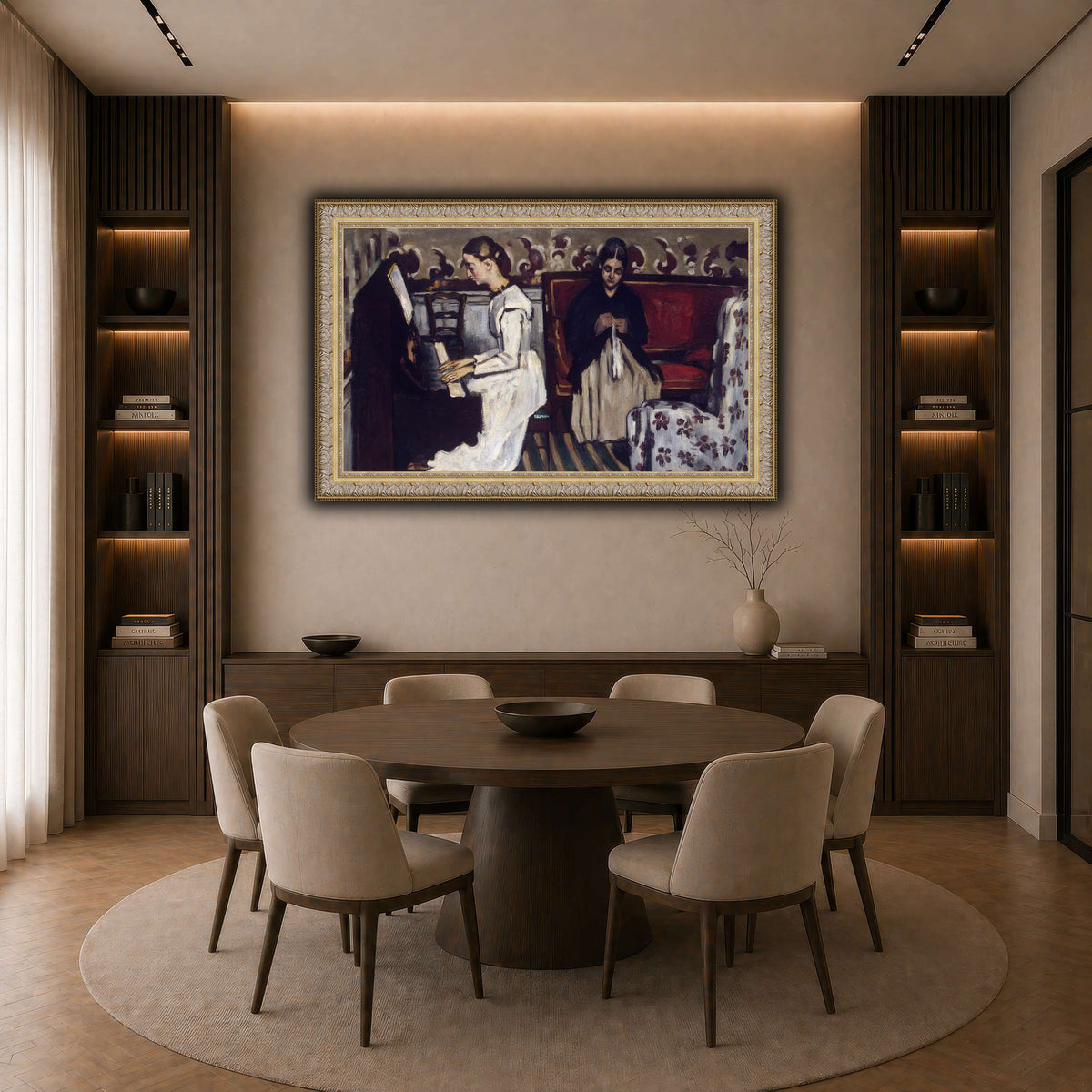 Jeune_Fille_au_piano_Paul_Cezanne dark neutral-dining room