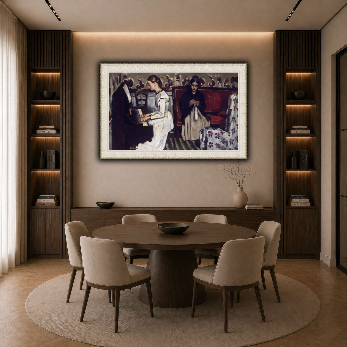 Jeune_Fille_au_piano_Paul_Cezanne dark neutral-dining room