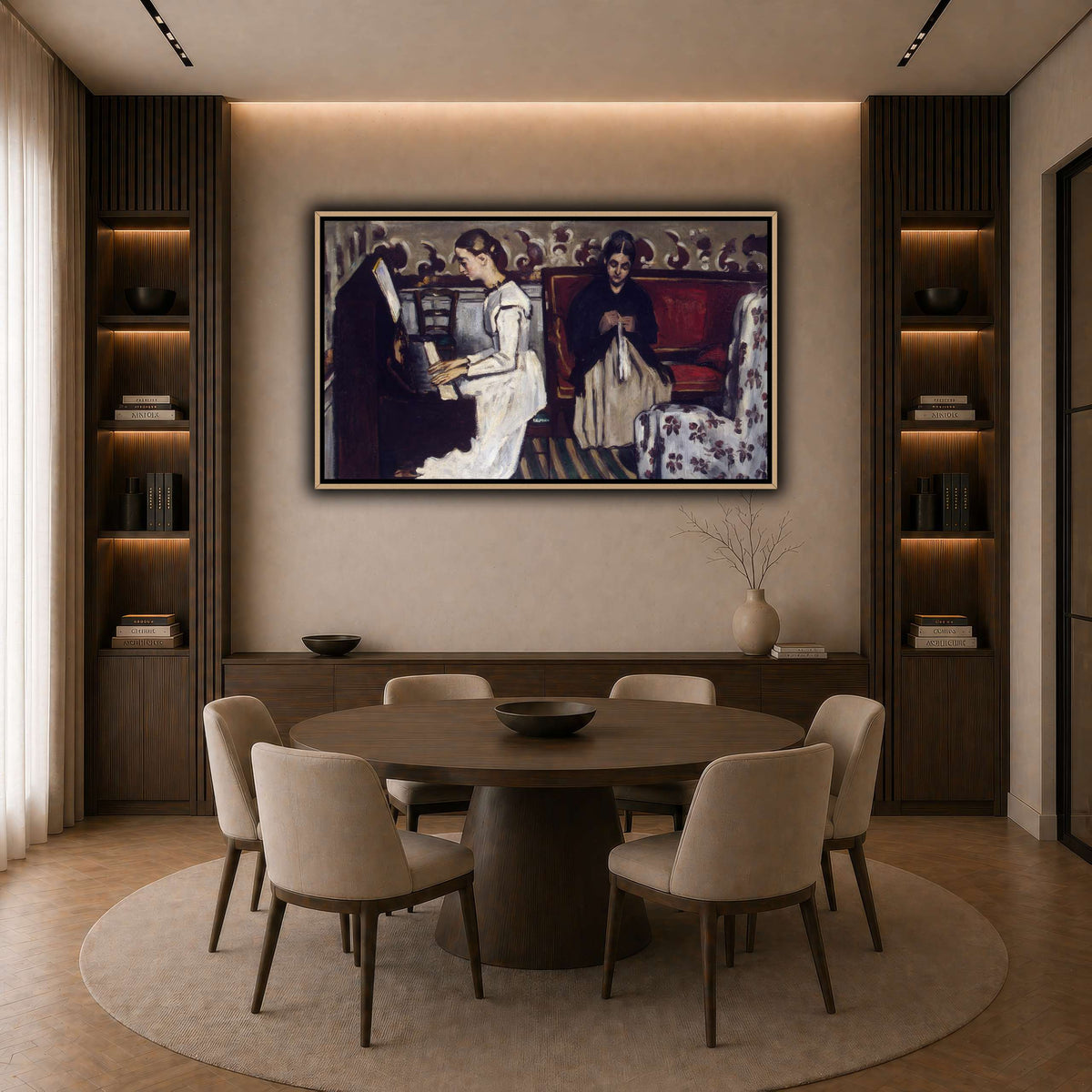 Jeune_Fille_au_piano_Paul_Cezanne dark neutral-dining room