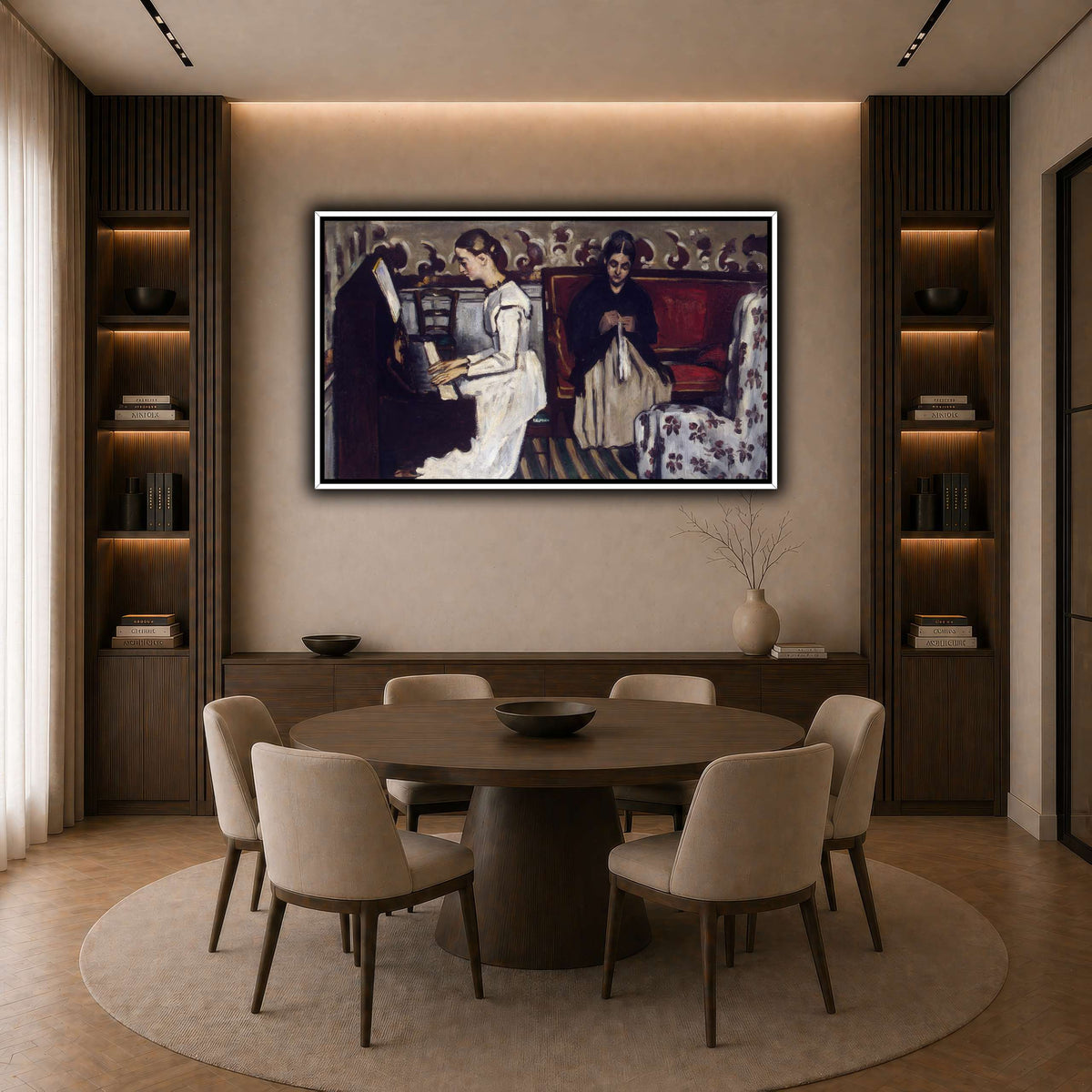 Jeune_Fille_au_piano_Paul_Cezanne dark neutral-dining room
